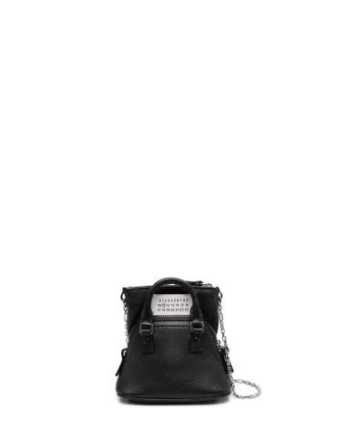 MAISON MARGIELA "5AC Baby" micro bag in black grained leather - Fall/ Winter 2023
