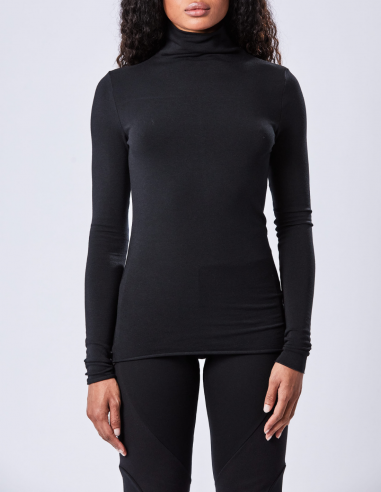 THOM KROM t-shirt in black cotton jersey with long sleeves for women