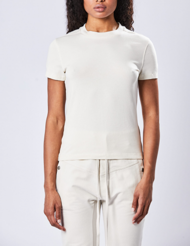 T-shirt col rond THOM KROM en jersey de coton ecru à manches courtes pour femme