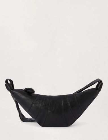 Medium "croissant" black bag in nappa leather