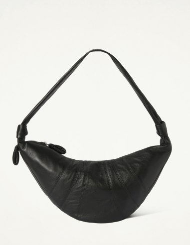LEMAIRE large "croissant" bag in nappa black leather