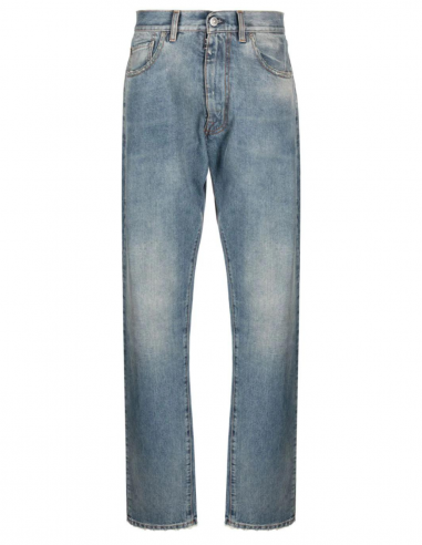 MAISON MARGIELA straight jeans in blue washed denim for women fall-winter 2023-2024