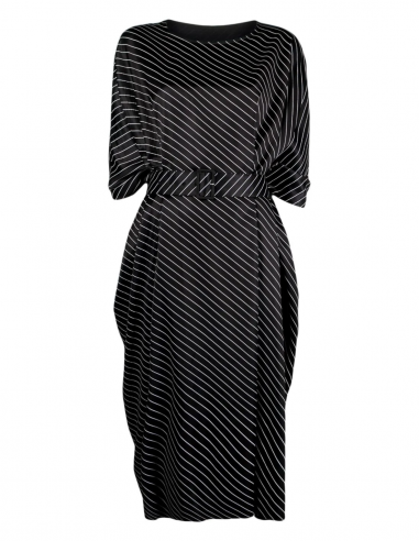 MM6 ball-shaped black striped dress fall-winter 2023-2024