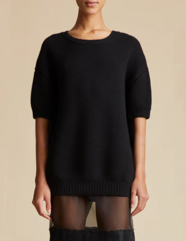 Khaite "Nere" short sleeves pullover in cashmere winter 2023
