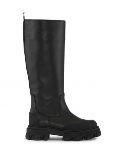 Bottes de pluie ganni Tubular en cuir noir