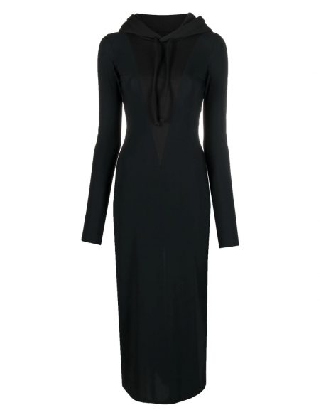 Bimaterial online midi dress