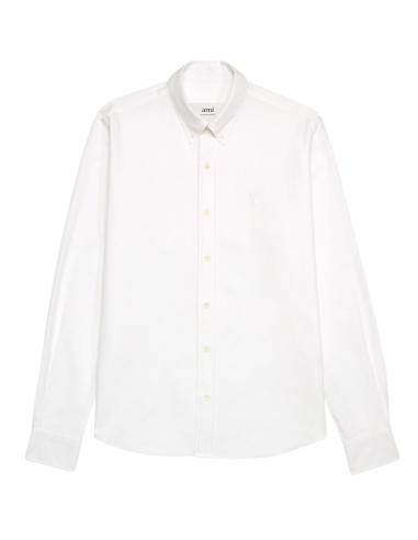 Shirt with embroidered tonal logo - White