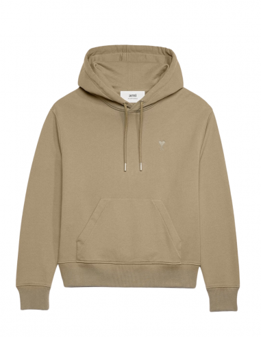 AMI PARIS hooded sweatshirt 100% taupe cotton fall-winter 2023/2024 for men