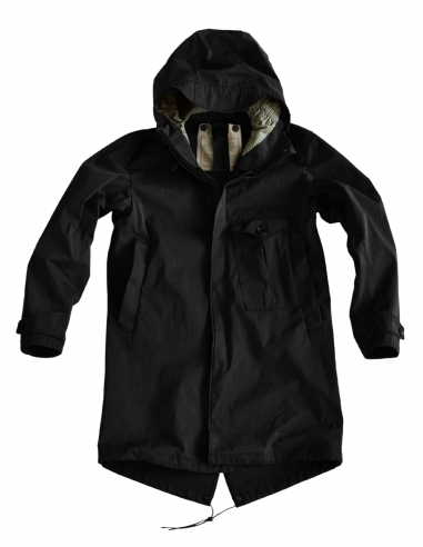 TEN C long parka with hood in black - Fall/Winter 2023-2024 for men