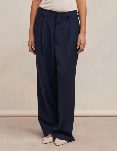 AMI PARIS blue straight dart fitted trousers