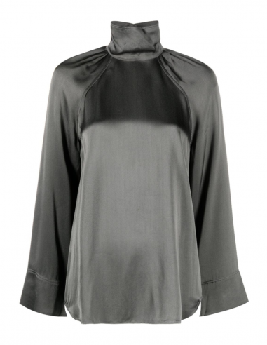 Grey TOTEME blouse with mock collar
