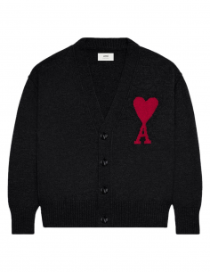 AMI PARIS oversized cardigan in black wool