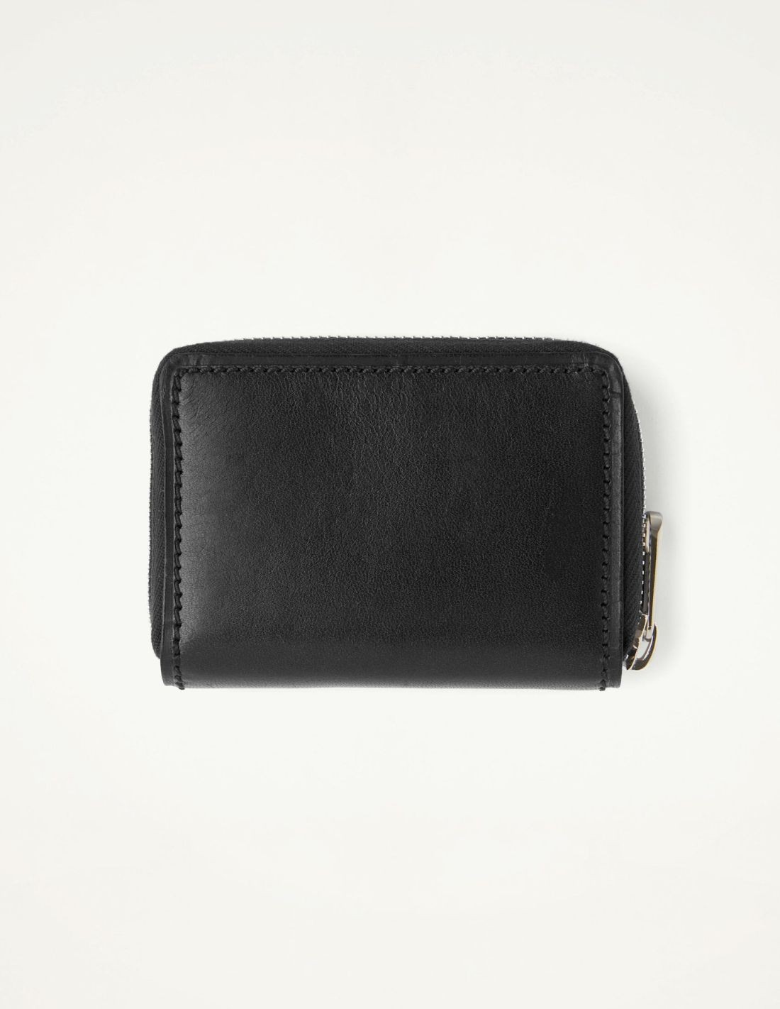 LEMAIRE black wallet with zip in glazed leather - fw23