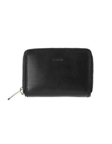 LEMAIRE black wallet with zip in glazed leather
