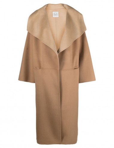 Toteme signature coat in beige wool and cashmere