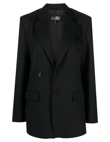 MM6 Maison Margiela black double-breasted blazer jacket - Spring/Summer 2024