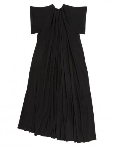 Longue robe froncée MM6 MAISON MARGIELA noire pour femme