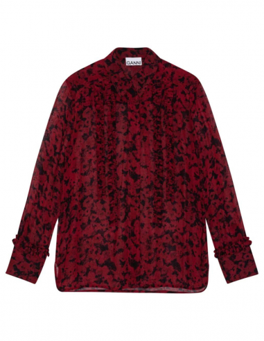 GANNI black and red ruffled and spotted shirt - Spring/Summer 2024 for women