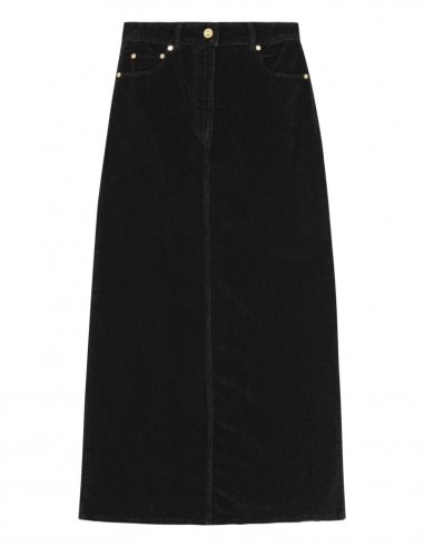 GANNI black corduroy long skirt - Spring/Summer 2024 for women