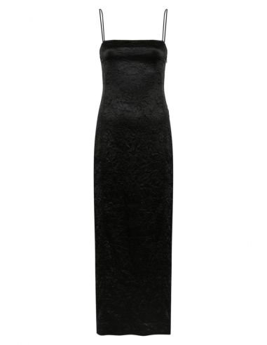Satin long dress with crinkled effect - Spring/Summer 2024 for women