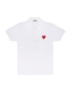 Polo COMME DES GARÇONS PLAY blanc logo coeur rouge - Printemps/Été 2024 mixte
