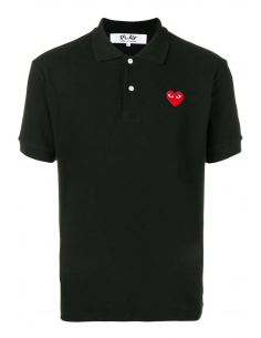 Polo COMME DES GARÇONS PLAY noir logo coeur rouge - Printemps/Été 2024 mixte