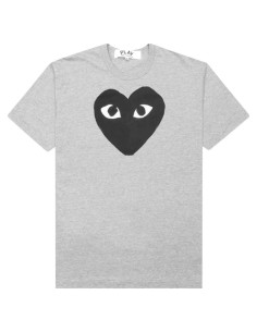 T-shirt gris comme des garçons play avec grand coeur noir