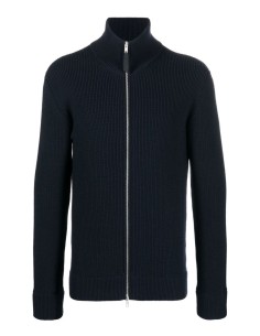 MAISON MARGIELA navy zipped cardigan sweater