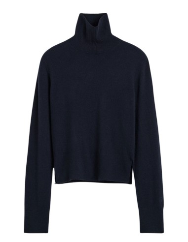 Pull à col cheminée bleu marine TOTEME
