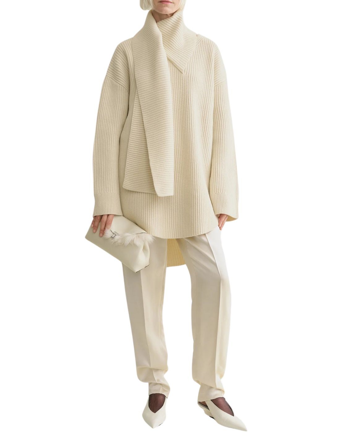 Toteme Women Cocoon Scarf Dress Ecru