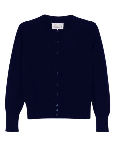 Cardigan en laine bleu marine MAISON MARGIELA