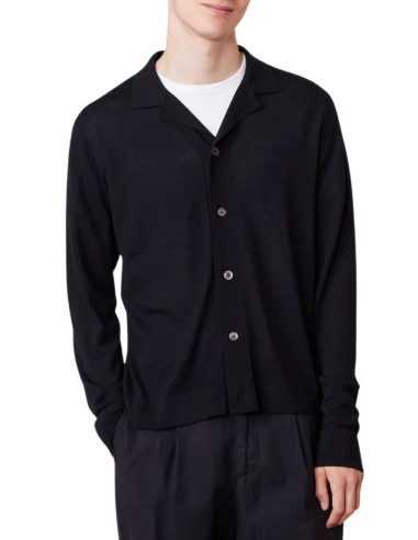 Cardigan à col plat noir OFFICINE GÉNÉRALE