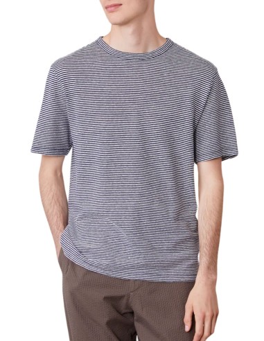 T-shirt à col V bleu marine OFFICINE GÉNÉRALE