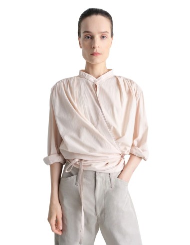LEMAIRE pink wrap-over top