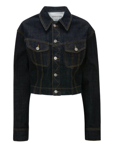 VICTORIA BECKHAM blue cotton jacket