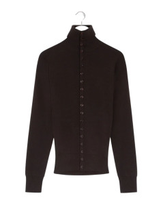 High-neck buttoned cardigan...