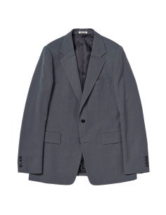 Veste de blazer grise en gabardine de laine AURALEE