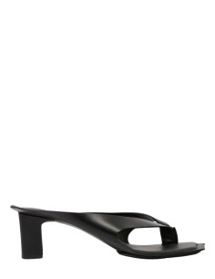 Black MM6 calf leather sandals