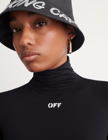 Off-White c/o Virgil Abloh Active Long Sleeve Crop Top in Black